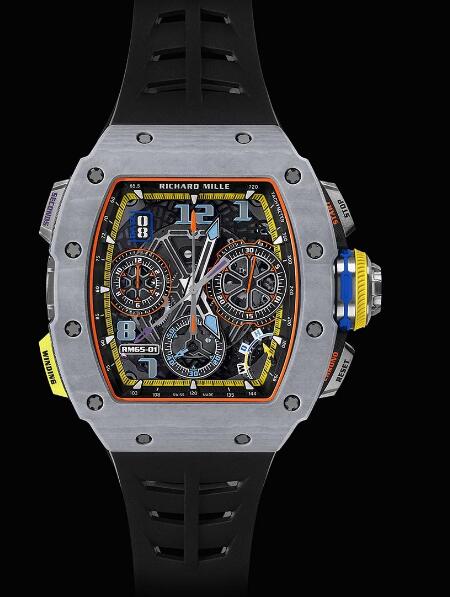 Luxury Richard Mille RM 65-01 Automatic Split-Seconds Chronograph Yellow Replica Watch